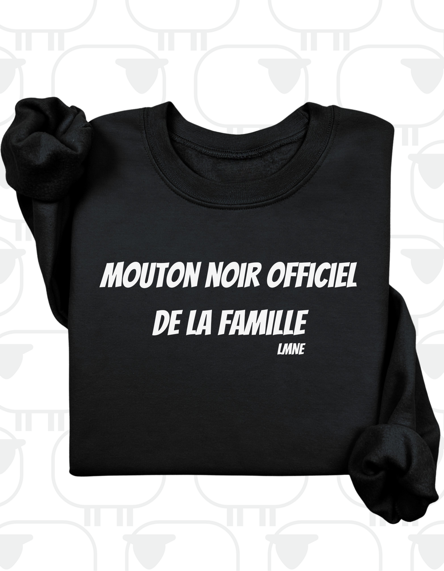 Crewneck Mouton noir officiel de la famille
