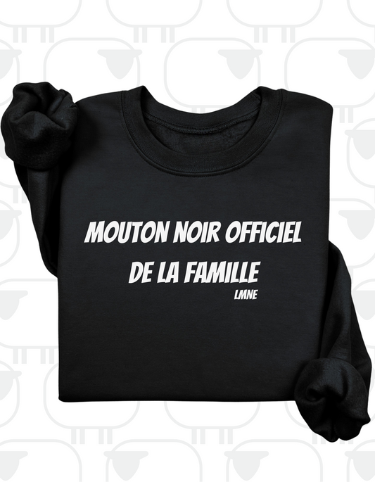 Crewneck Mouton noir officiel de la famille