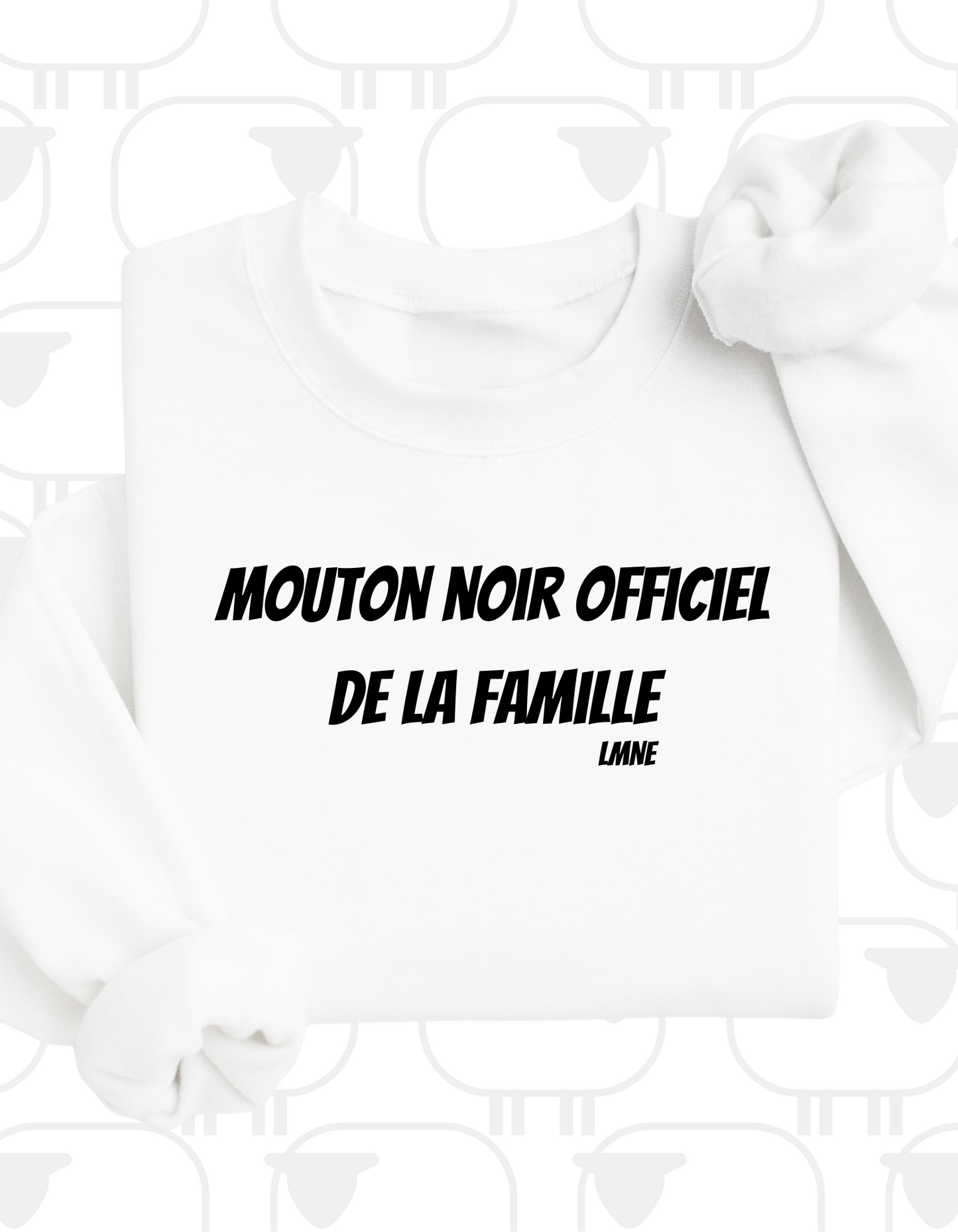 Crewneck Mouton noir officiel de la famille