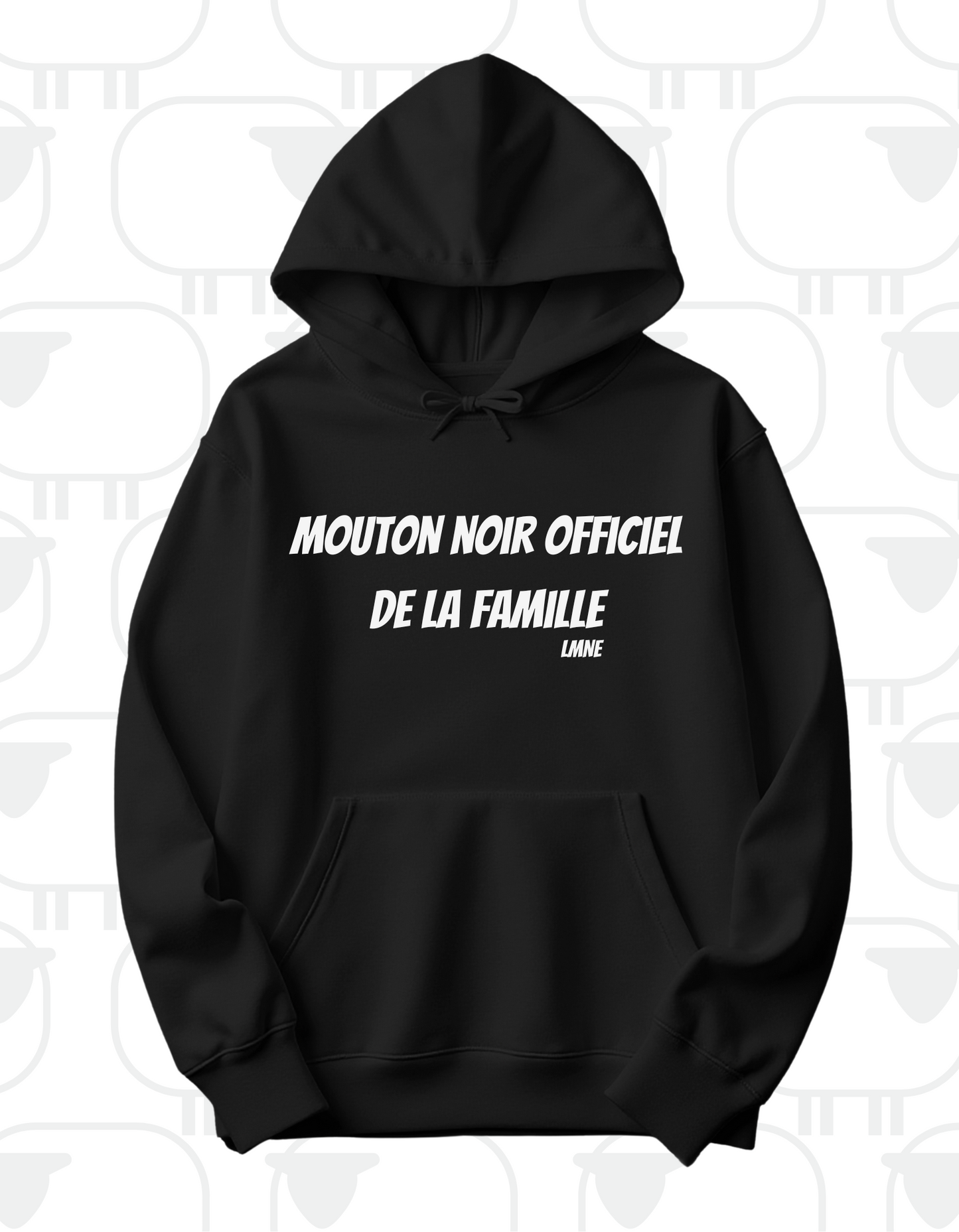 Hoodie Mouton noir officiel de la famille